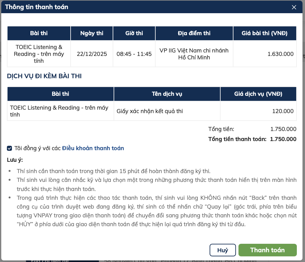 HƯỚNG DẪN CÁC BƯỚC ĐĂNG KÝ THI TOEIC ONLINE MỚI NHẤT 2026