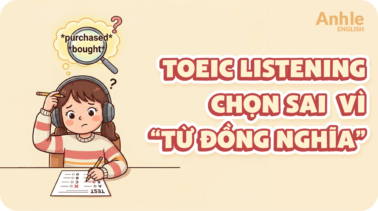 TOEIC Listening: nghe được nhưng chọn sai vì “từ đồng nghĩa”